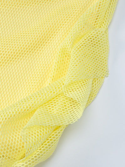 Elli Yellow Mesh Top & Two Piece Skirt Coord Set