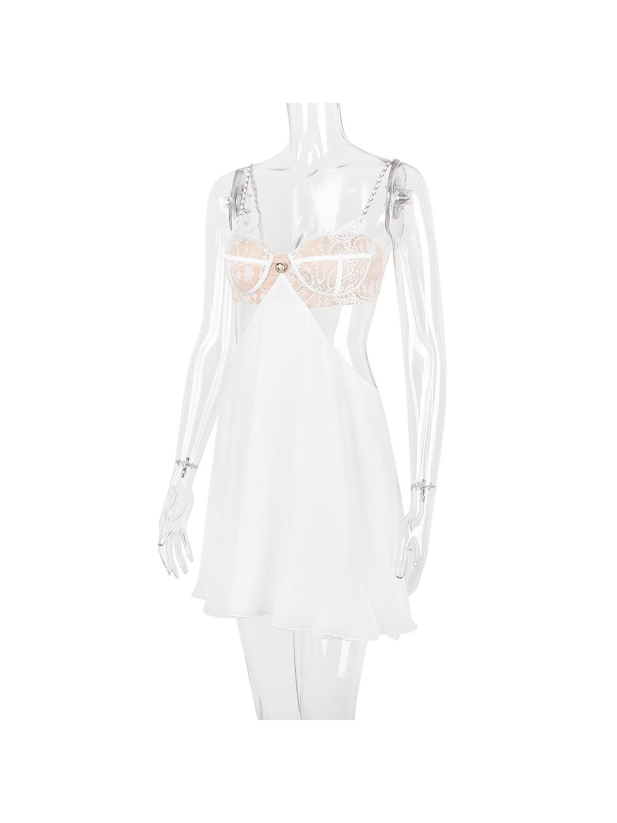 Lace Cropped Hollow out Cutout Backless Dress