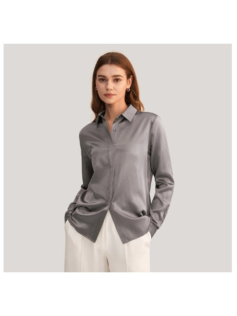 Grey Satin Shirt