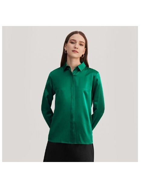 Emerald Green Satin Shirt
