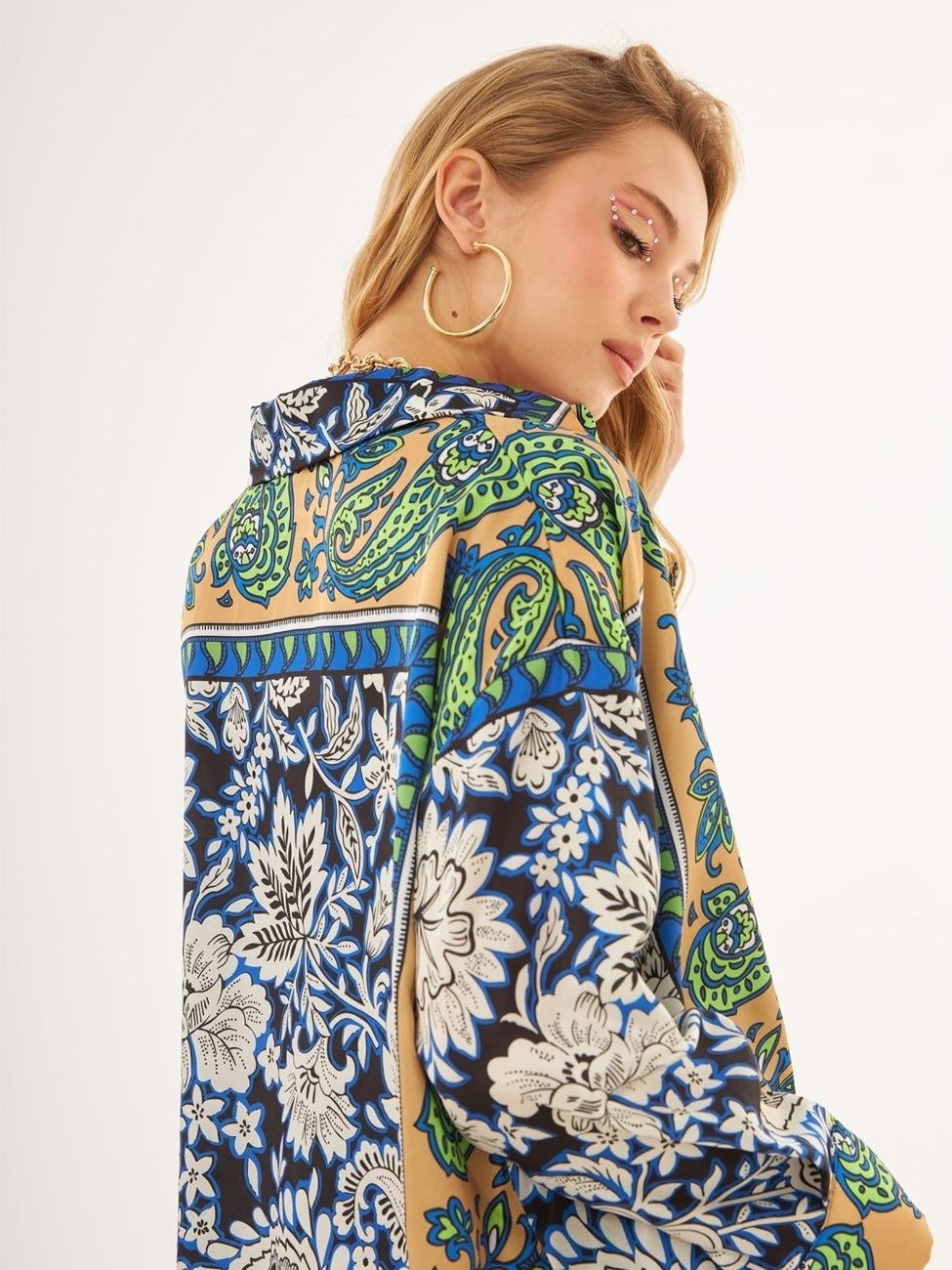 Floral Print Soft Satin Shirt & Pants Co-ord Set