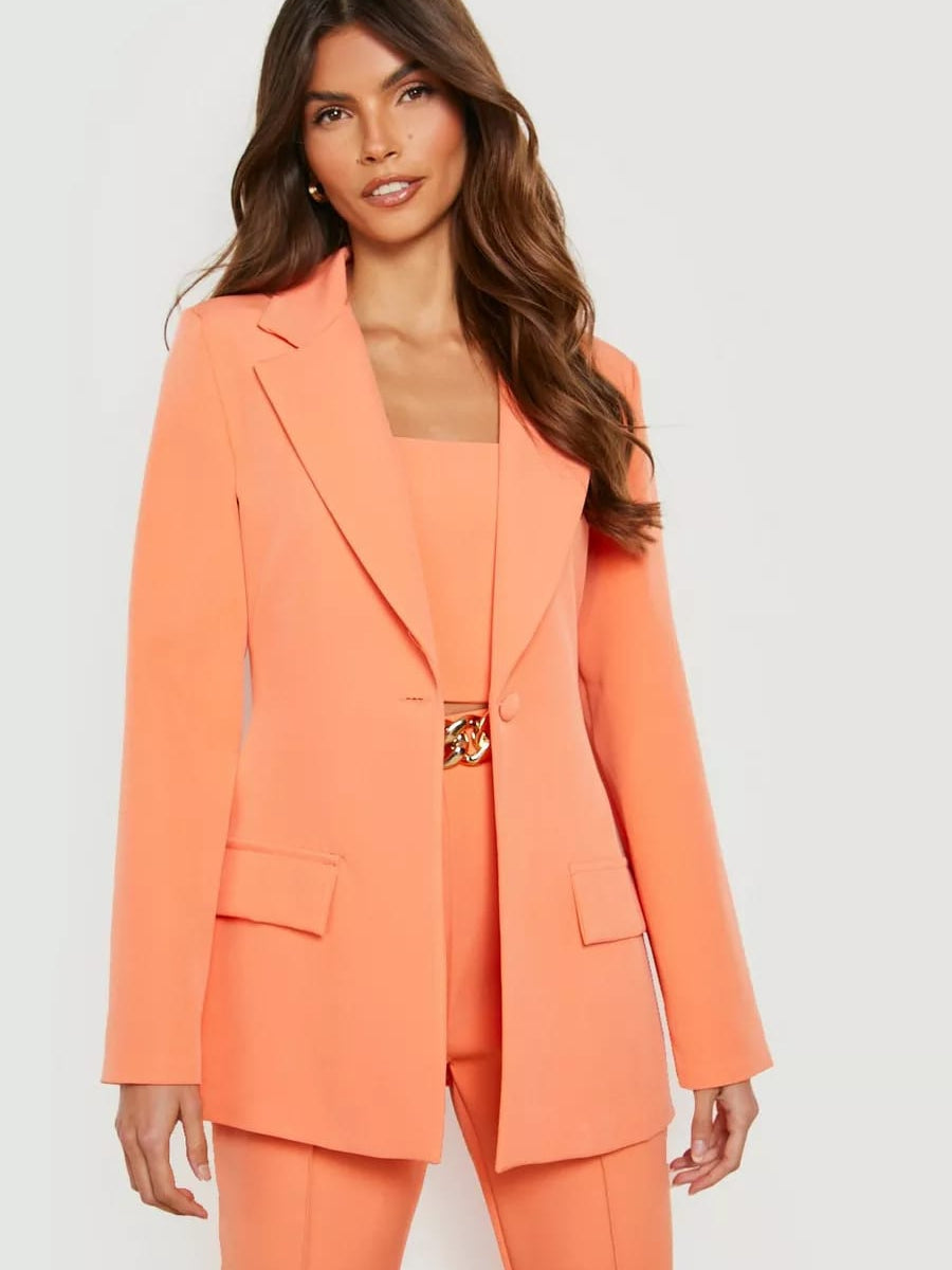 Peach Blazer & Pants Co-Ord Set