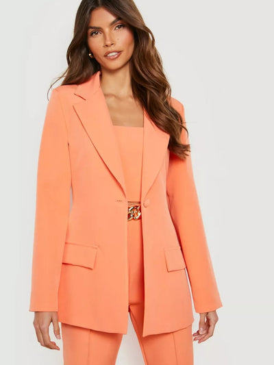 Peach Blazer & Pants Co-Ord Set
