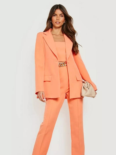 Peach Blazer & Pants Co-Ord Set