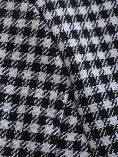 Black Houndstooth Casual Blazer