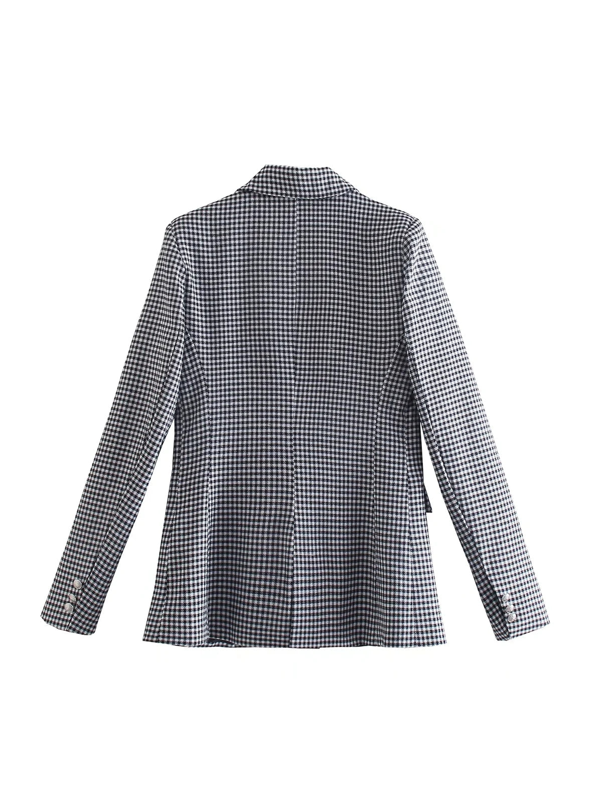 Black Houndstooth Casual Blazer