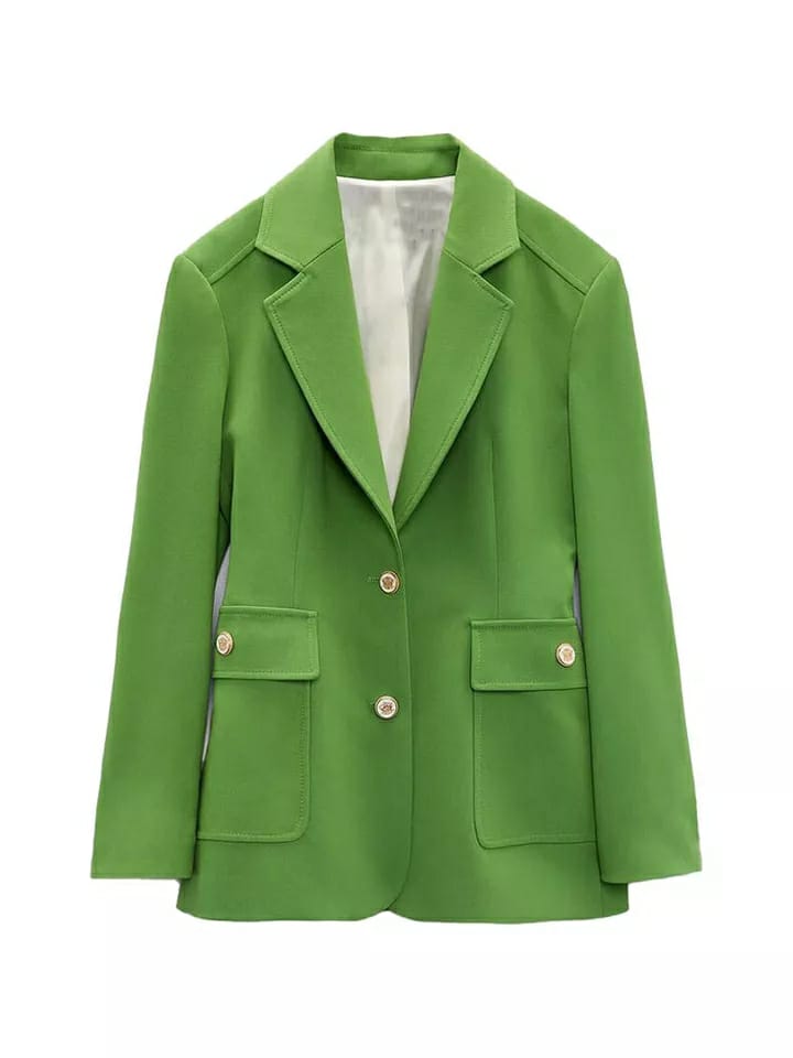 Green Blazer Suit & Pants Co-Ord Set