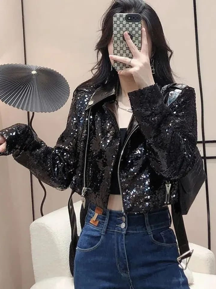 Sequins Blazer Short Coat