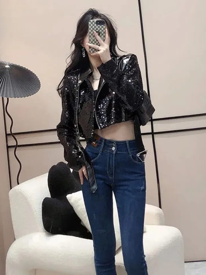 Sequins Blazer Short Coat