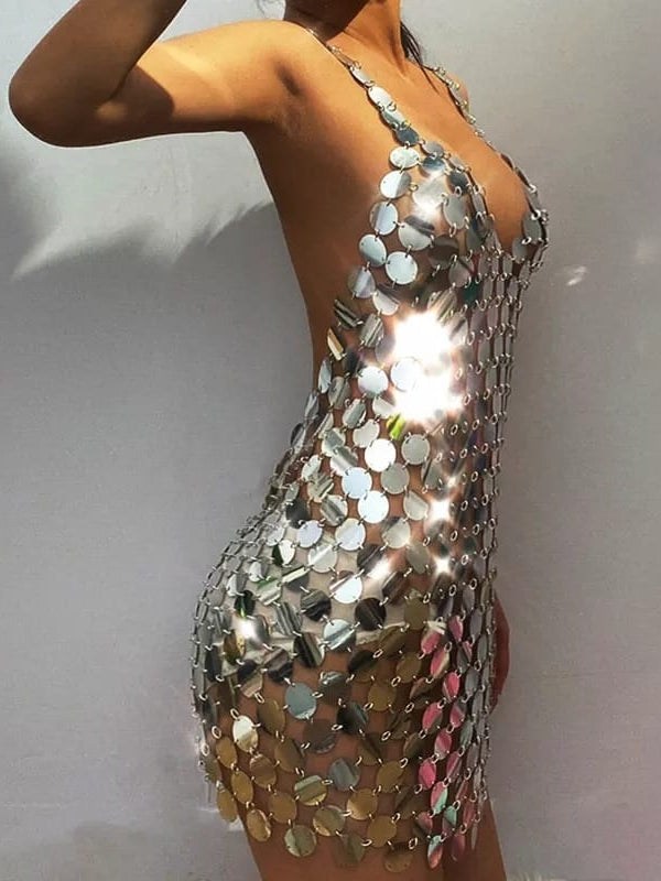Coin Round Sequins Dress