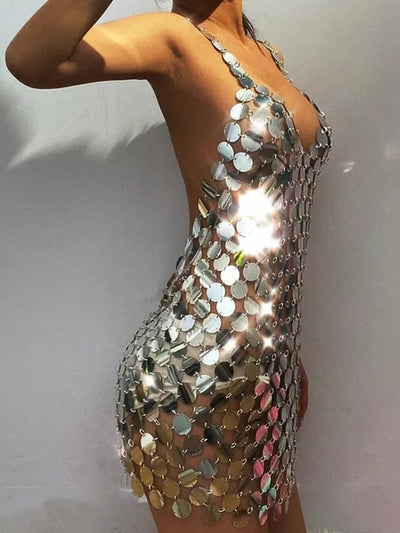 Coin Round Sequins Dress