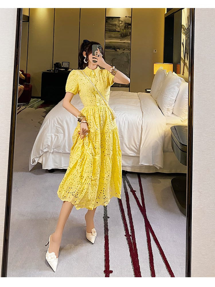 Crochet Cotton Midi Dress