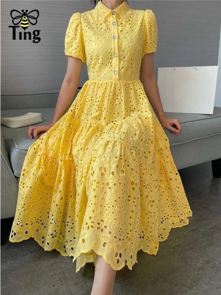 Crochet Cotton Midi Dress