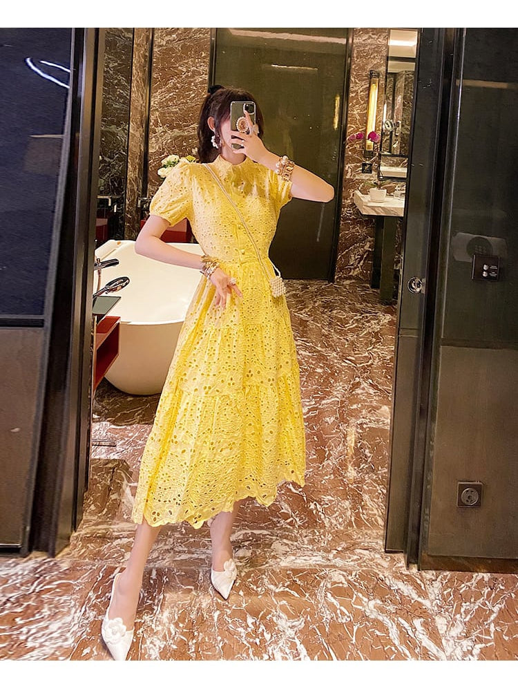 Crochet Cotton Midi Dress