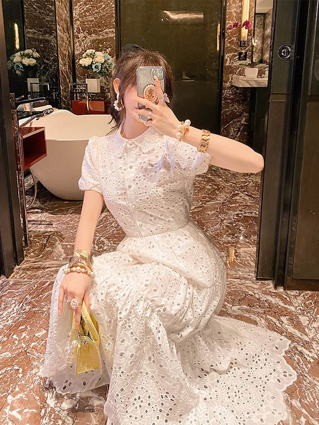 Crochet Cotton Midi Dress