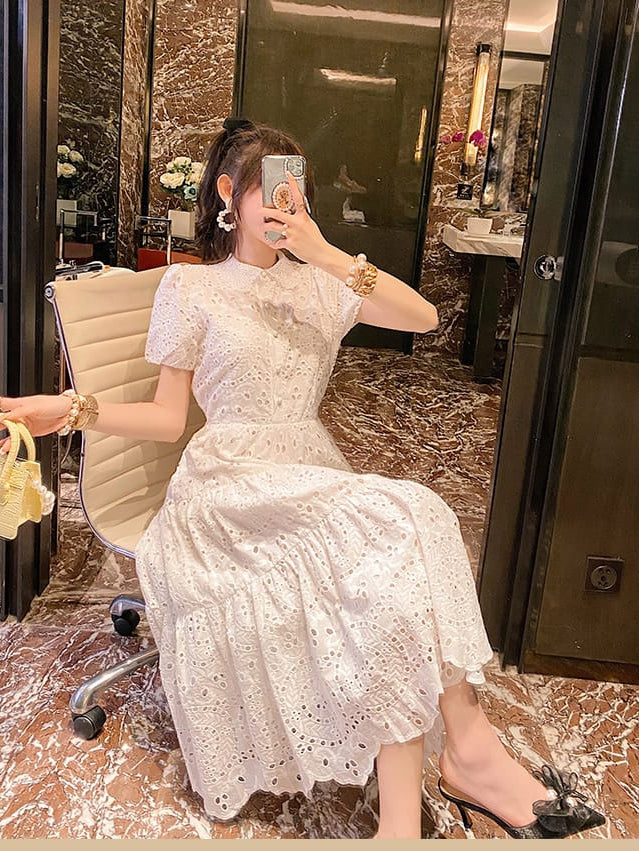 Crochet Cotton Midi Dress