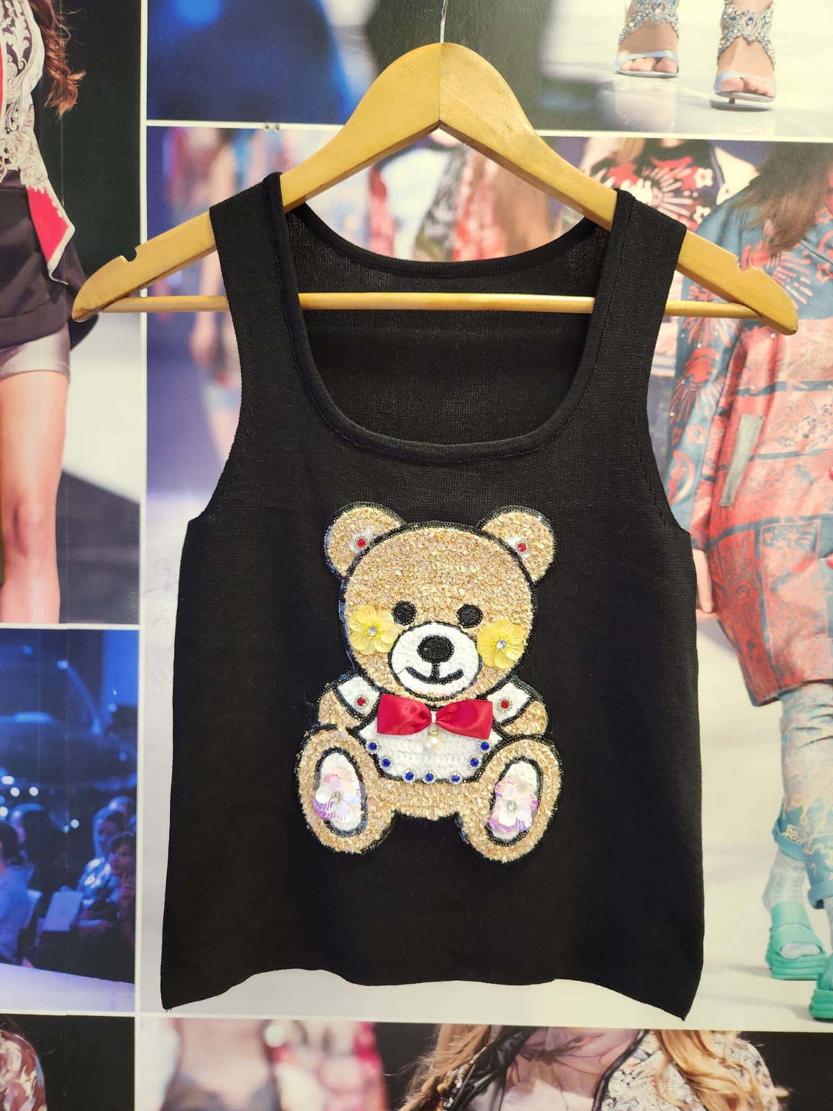 Print M Sleeveless Knit Top