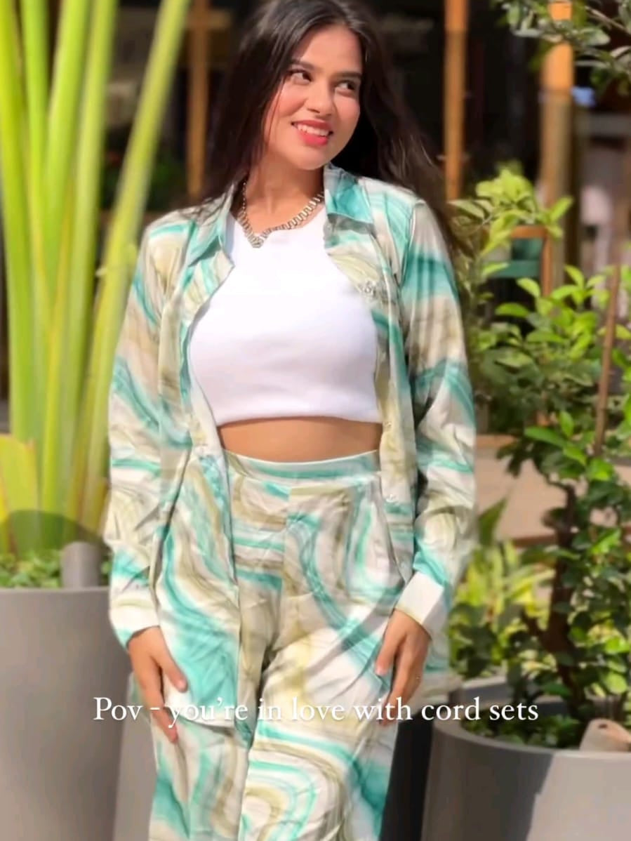 Loose Fit Tie & Dye Satin Print Coord Set