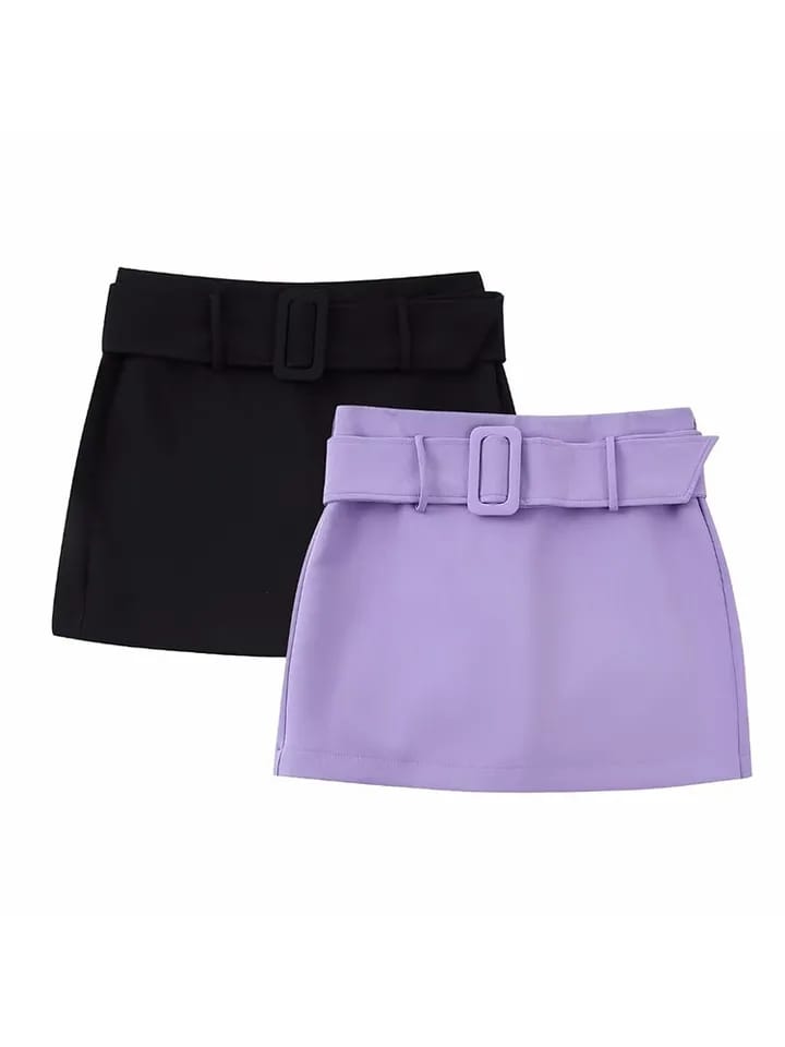Short Skirt Skort with Belt