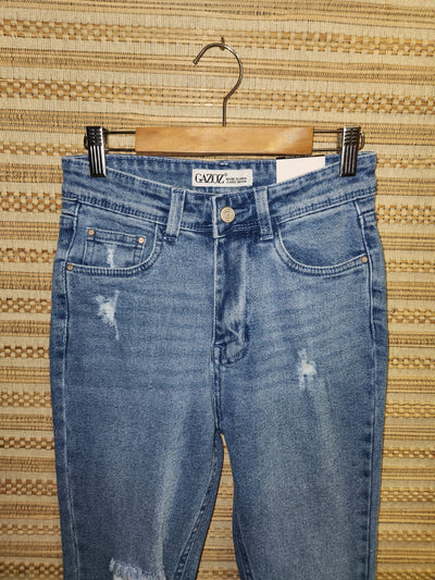 Blue High Waist Narrow Fit Denim Pants