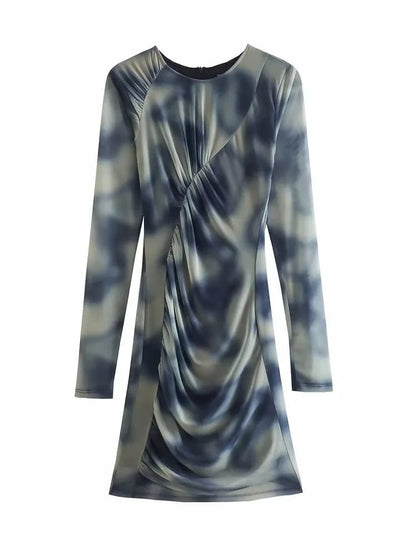 Tie & Dye Tulle Short Bodycon Dress