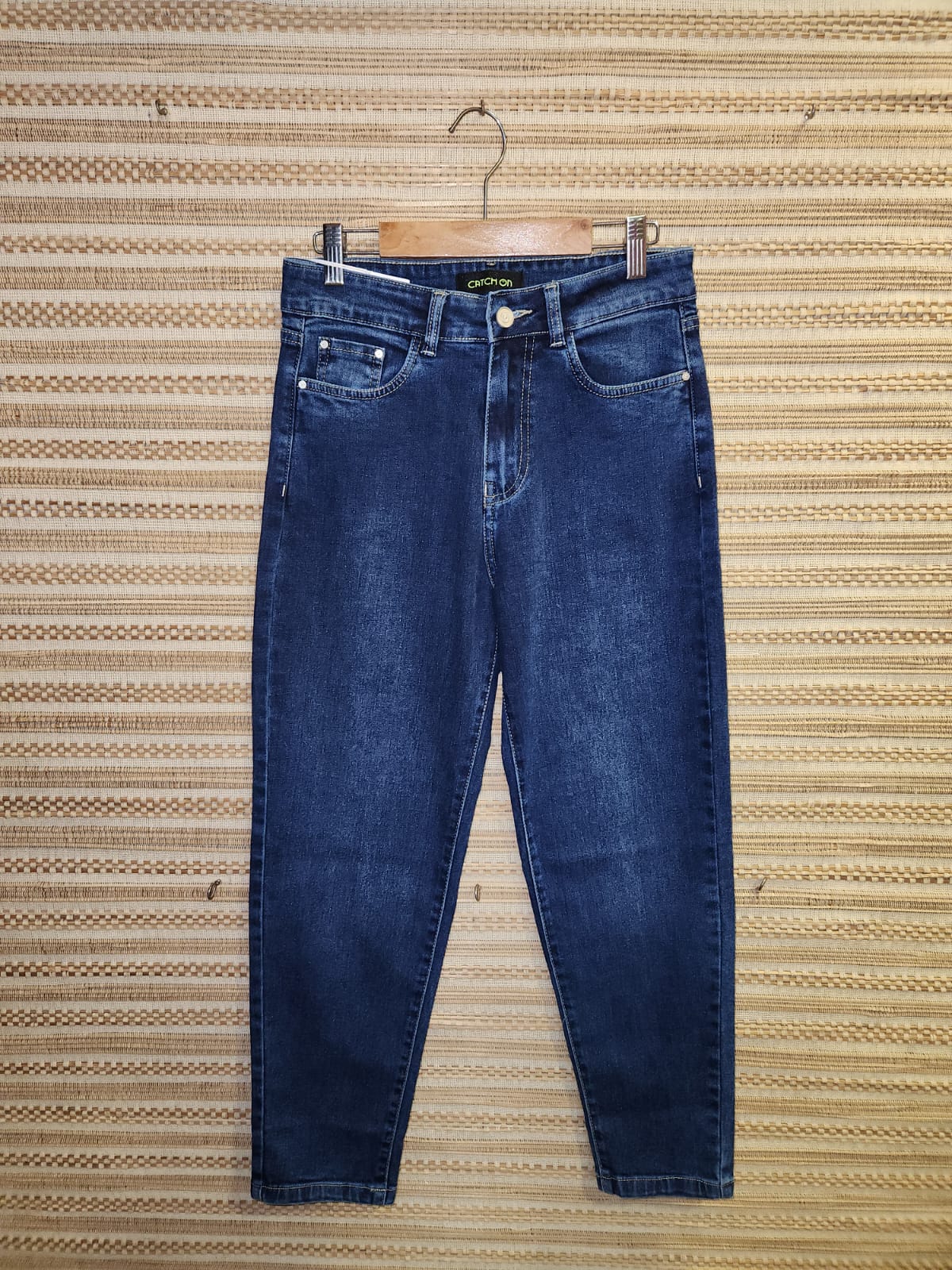 Blue High Waist Wide Leg Denim Pants