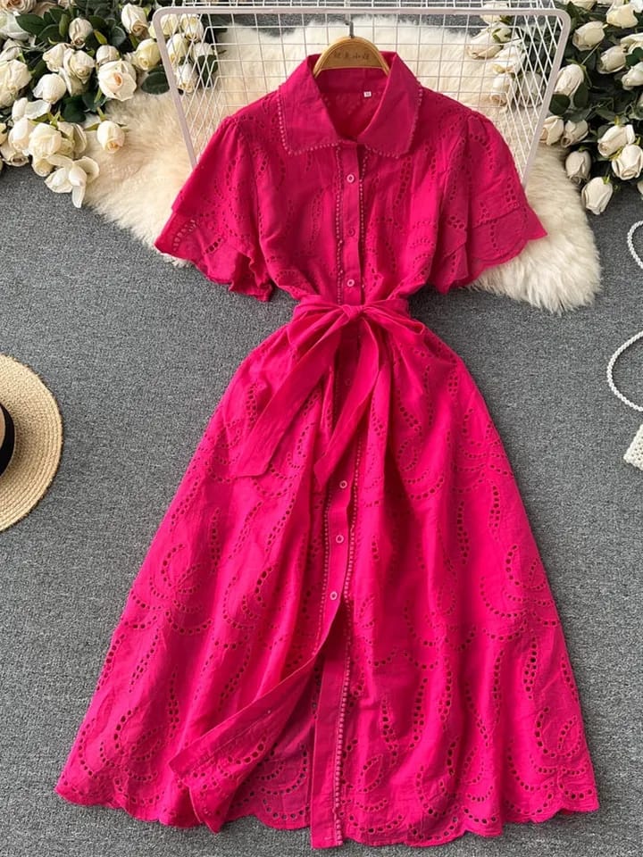 Crochet Cotton Midi Dress