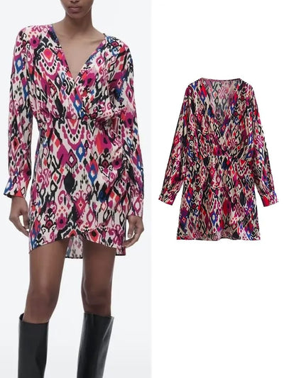 Geometric Print Short Dress