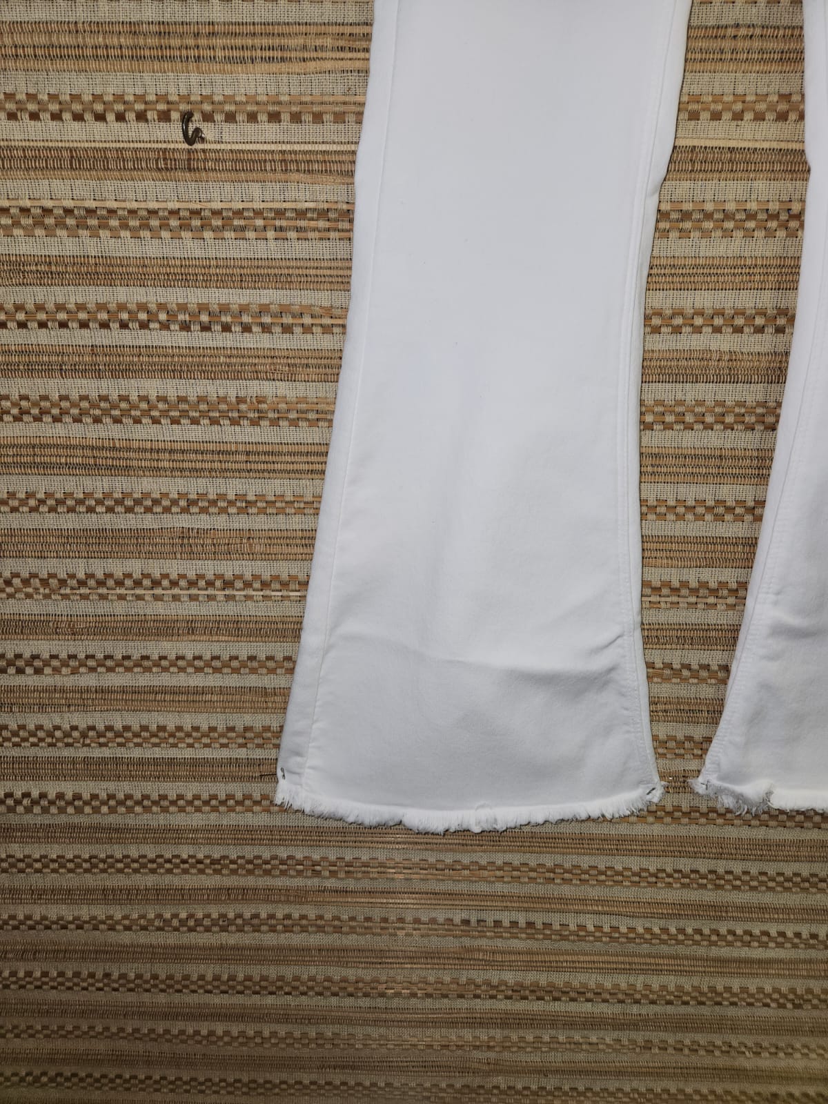 White Boot Cut High Waist Denim Pants