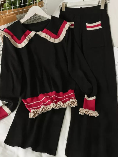 Black Soft Wool Coord Set