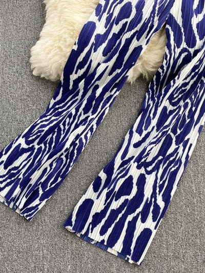 Zebra Patch Print Pleated Coord Set