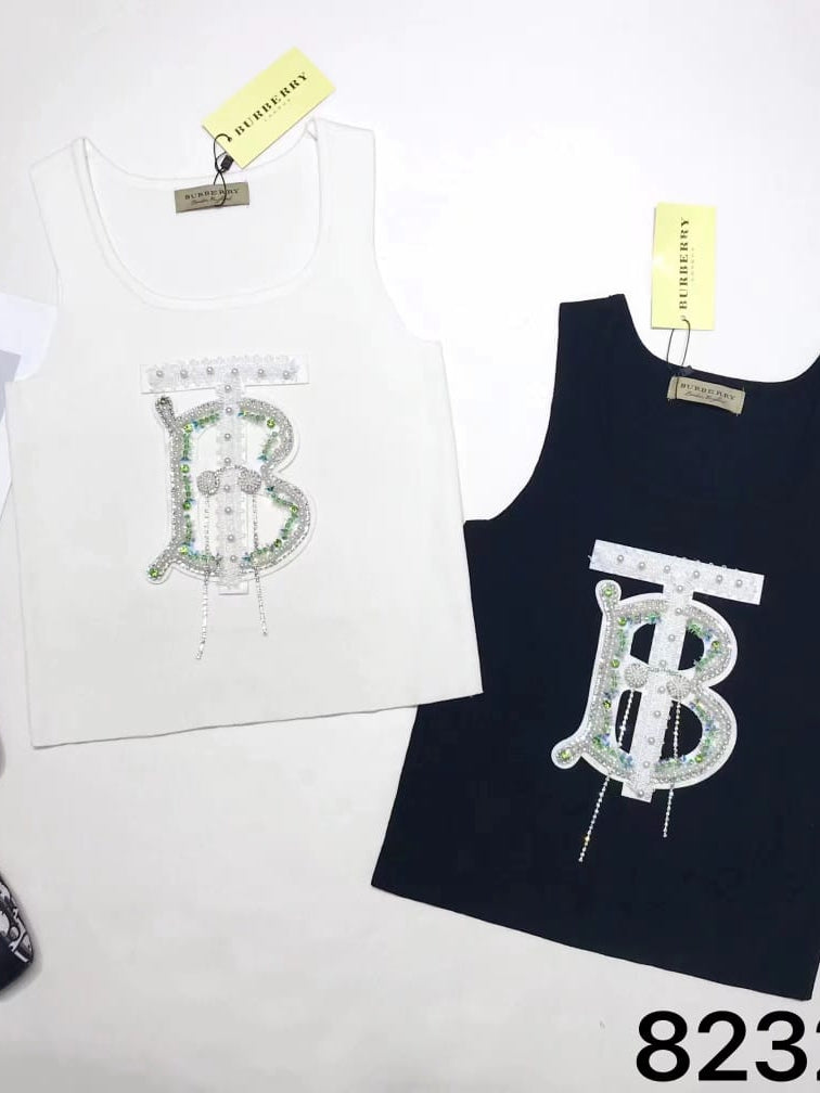 Print B Sleeveless Knit Top