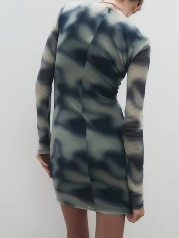 Tie & Dye Tulle Short Bodycon Dress