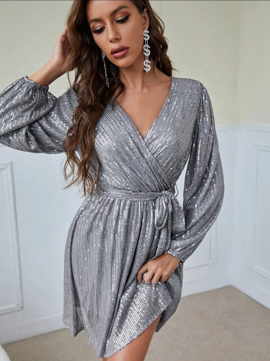 Silver Sequin Dress