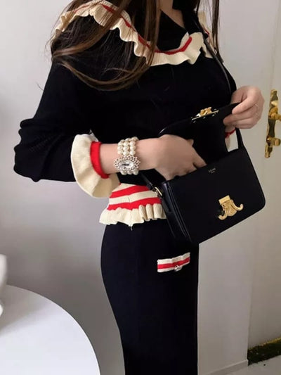 Black Soft Wool Coord Set