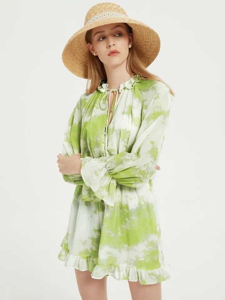 Tie dye Print Chiffon Romper