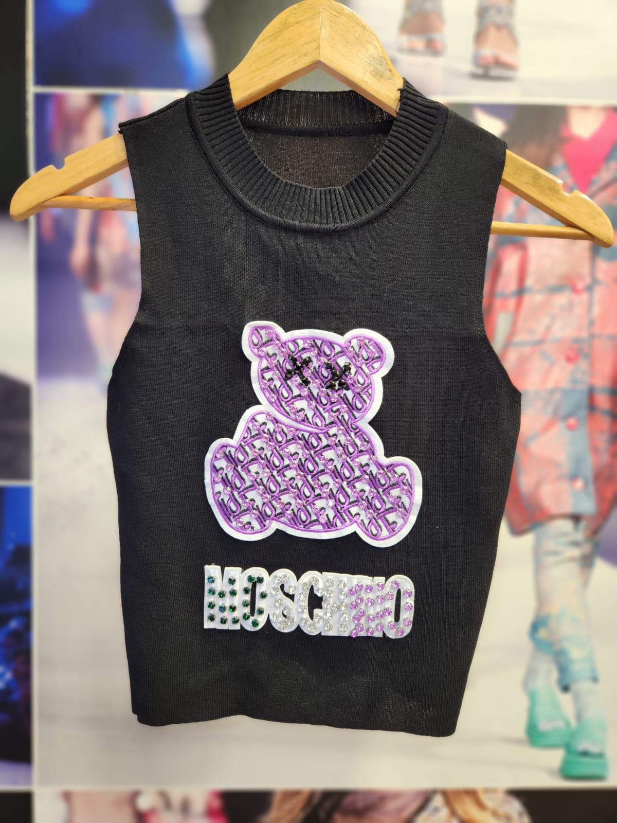 Print Sleeveless Knit Tops T Shirt