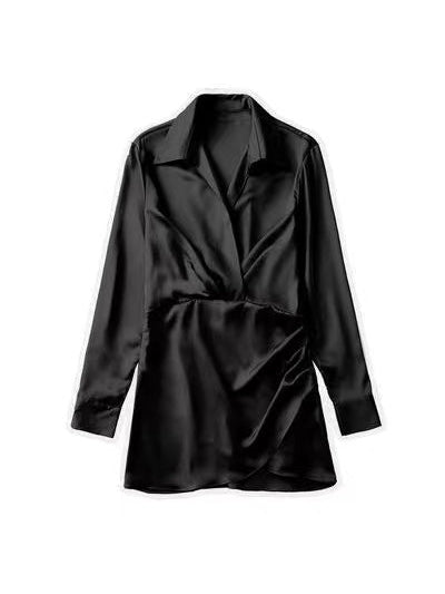 Black Satin Short Dress