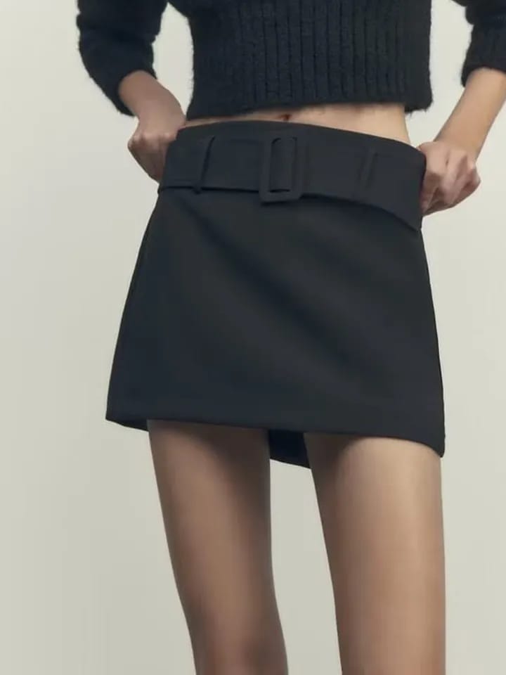 Short Skirt Skort with Belt