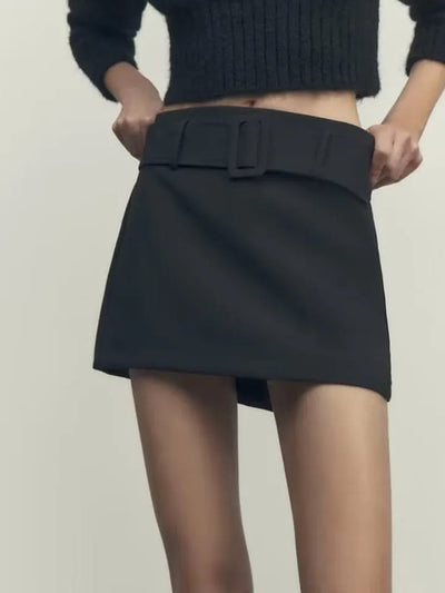 Short Skirt Skort with Belt