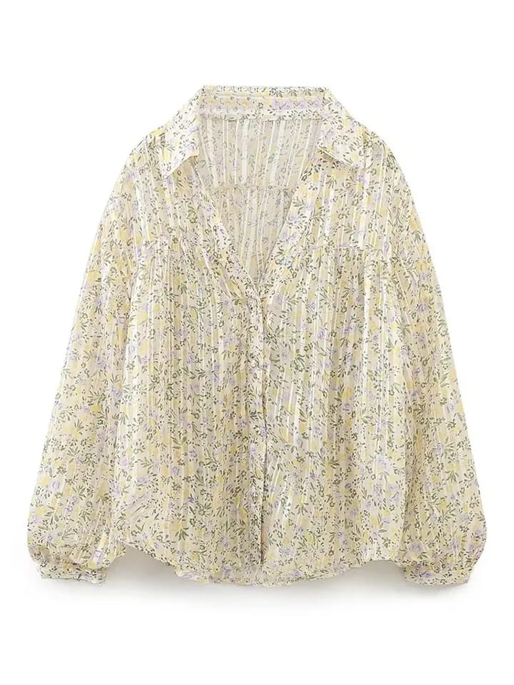 Floral Print Chiffon Shirt
