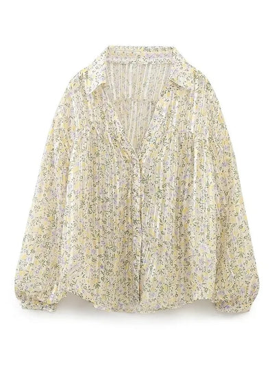 Floral Print Chiffon Shirt