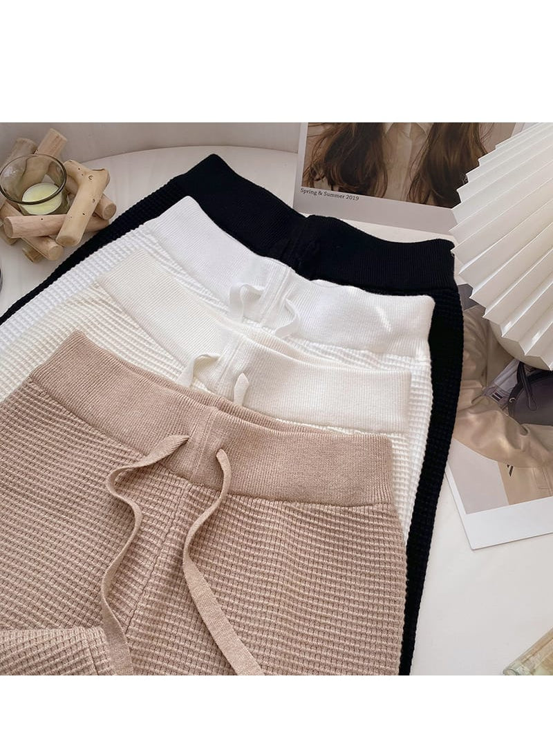 Soft Woolen Elastic Waist Palazzo Pants