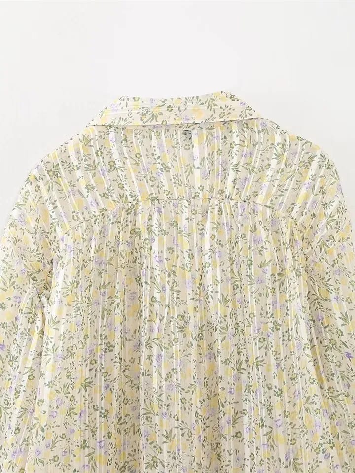 Floral Print Chiffon Shirt