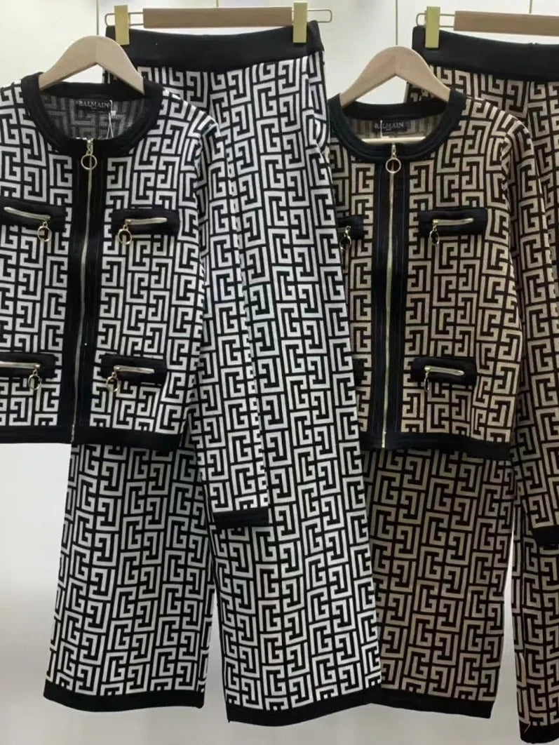 B Print Woolen Coord Set