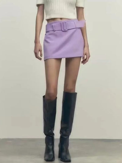 Short Skirt Skort with Belt