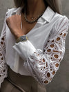 Oversized Crochet Hollow Out Shirt