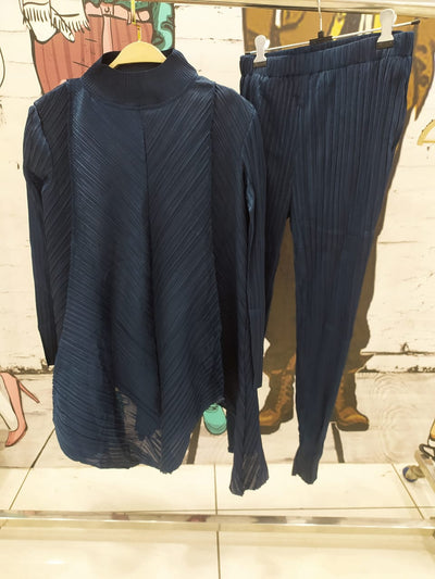 Turtle Neck Pleated Coord Set