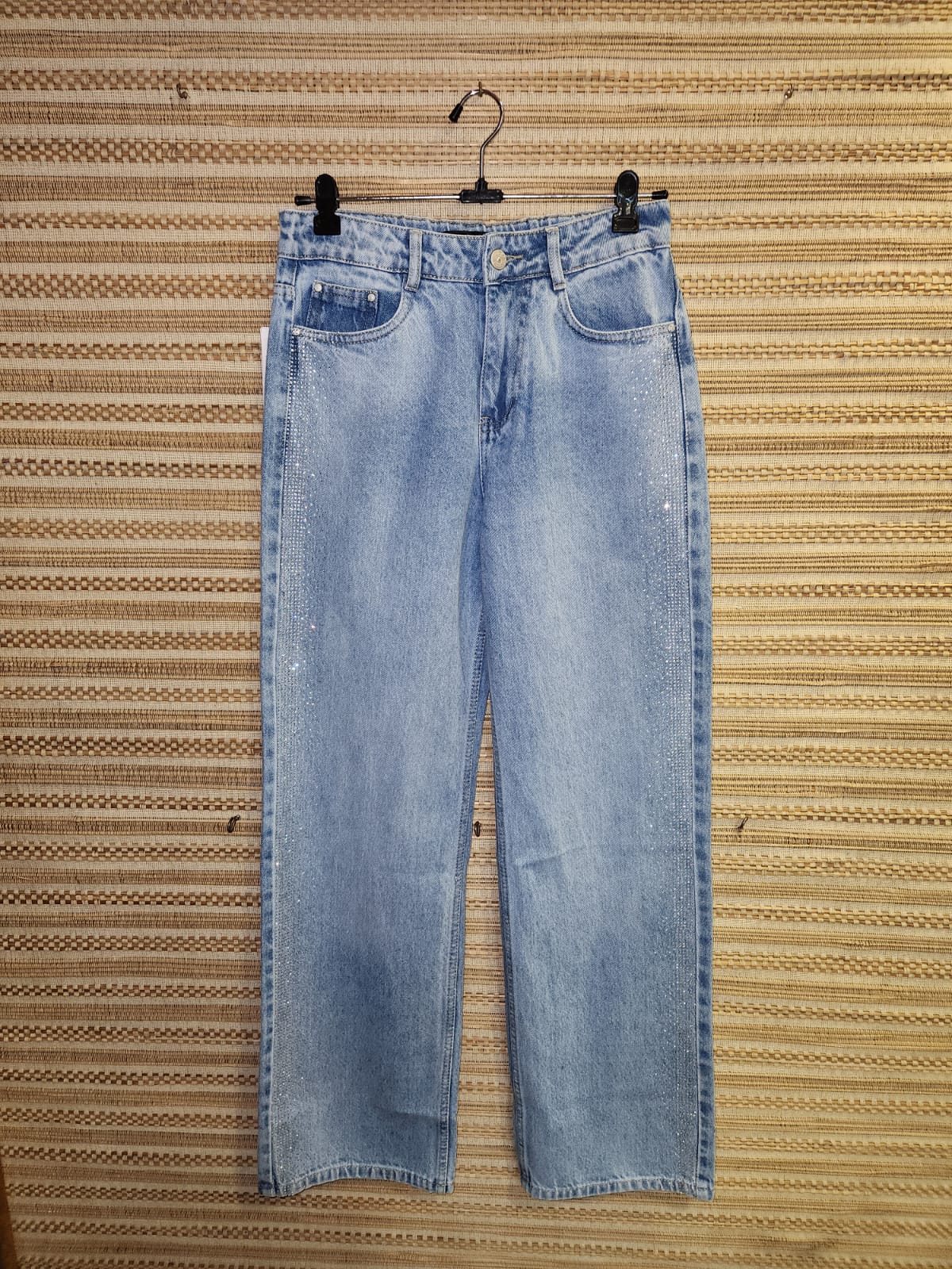 Blue High Waist Wide Leg Denim Pants