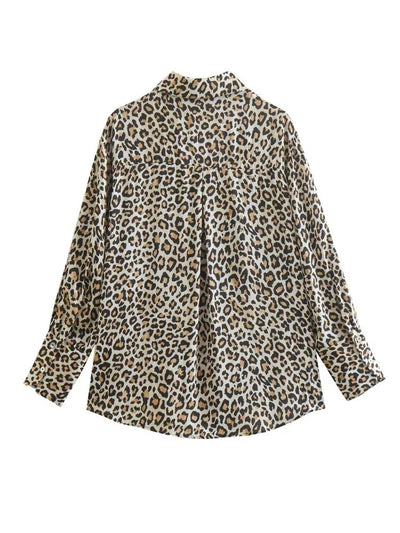 Leopard Print Soft Satin Shirts